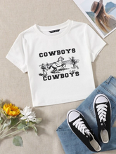 T-Shirt mit Buchstaben- und Pferde-Print